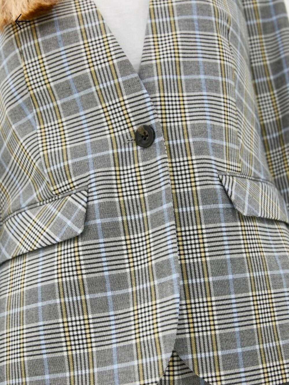 Tom Tailor (135$) | Women’s Gray Plaid Single-Button Blazer, Size 38 - Picture 4 of 12
